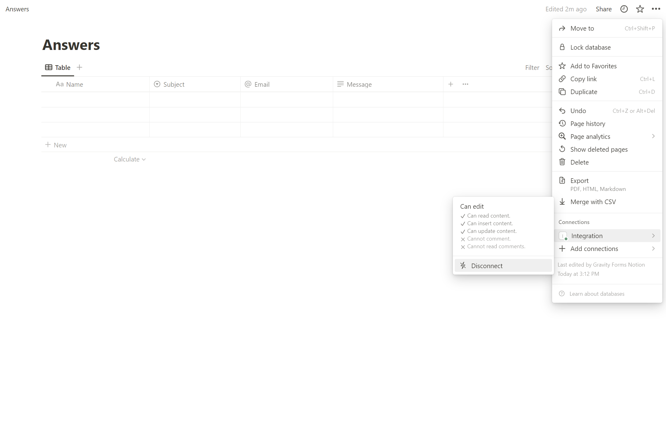 Add Connection to Notion Database