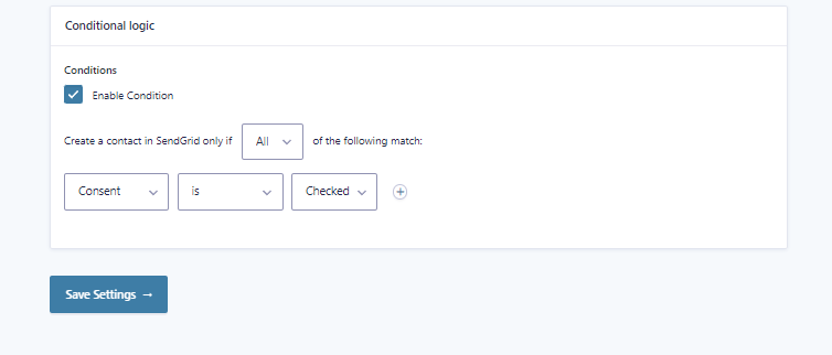 Add Conditional Logic Gravity Forms to SendGrid add-on