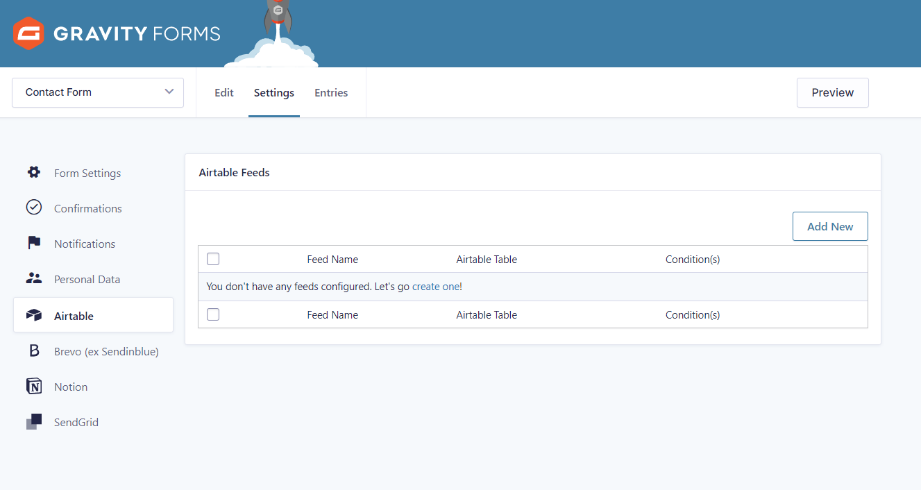 Créer un flux Gravity Forms Airtable add-on