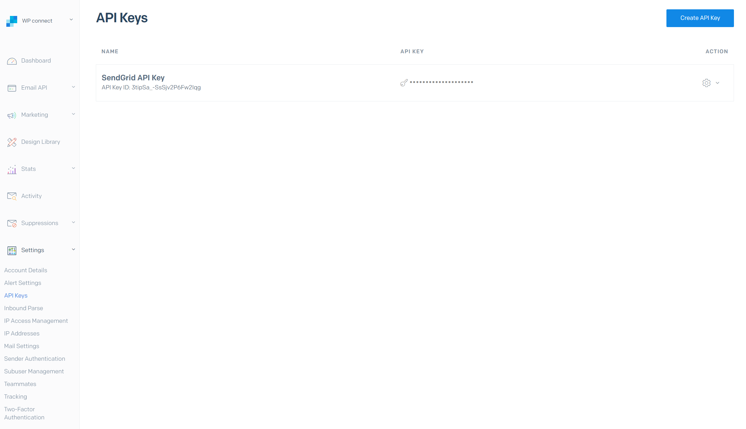 Générer la clé API de SendGrid