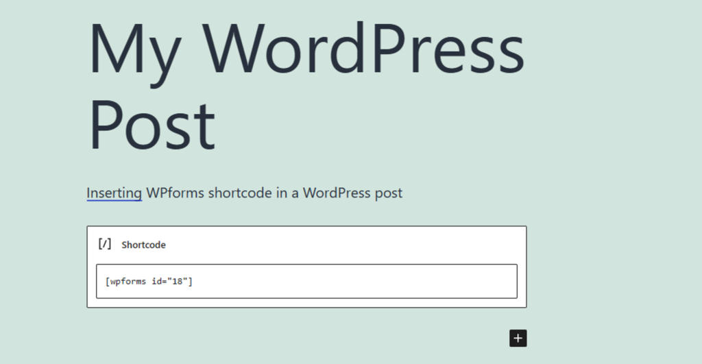 Shortcode WordPress post