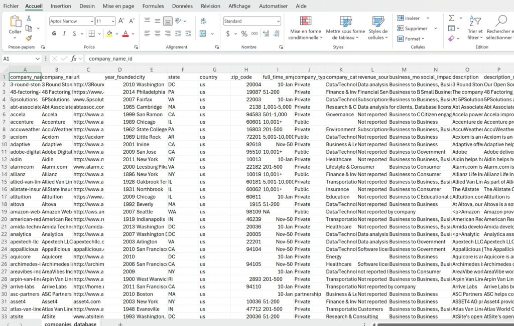 Excel exported from Notion database