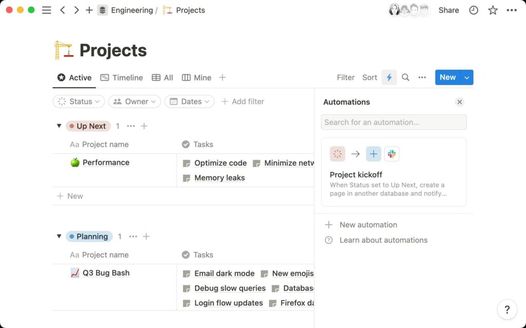 Notion for project management - Nocode integration