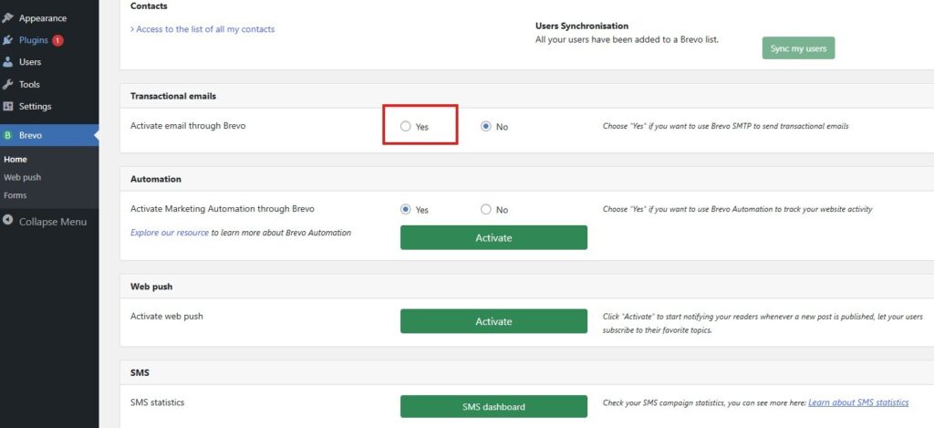 Intégration de Brevo avec Gravity Forms