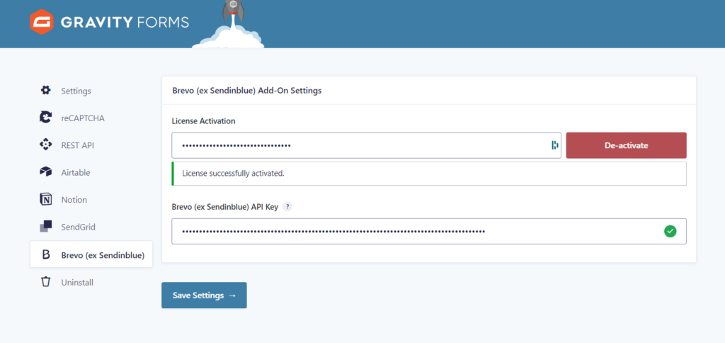 Connect your Brevo account to Gravity Forms
